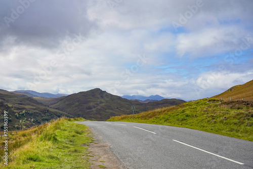 The road B862 and the Great Glen in the Scottish Highlands	