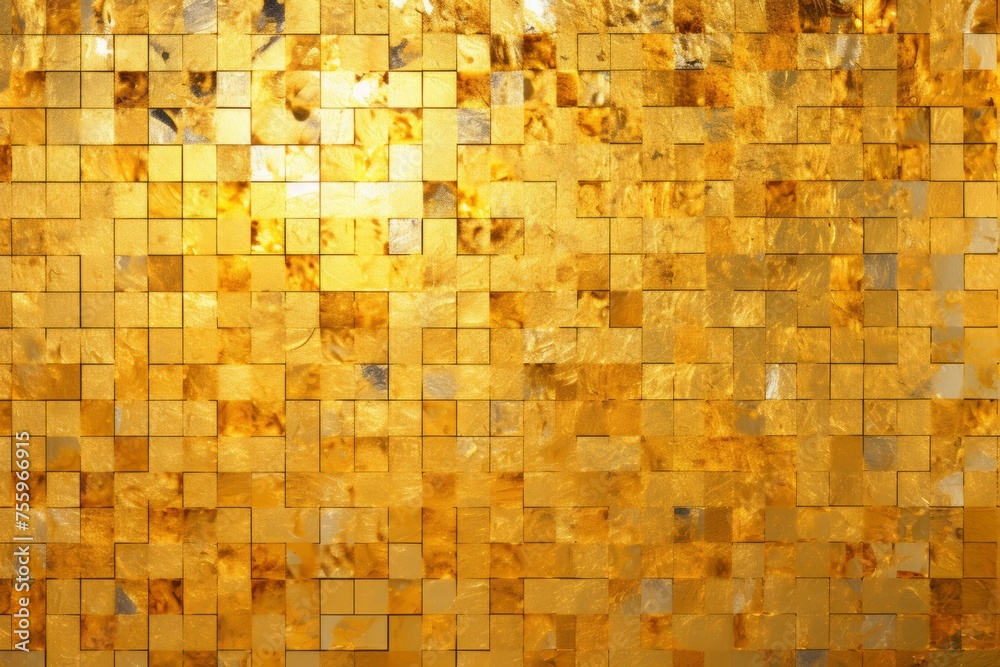 A gold background with golden mosaic patterns A gold background with golden mosaic patterns