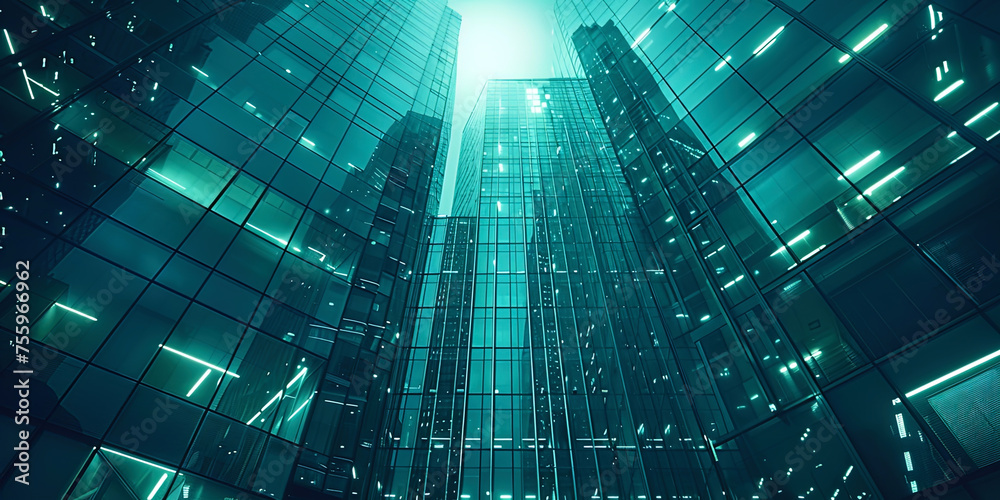 A very tall building with an abundance of windows reaching into the sky A very tall building with an abundance of windows reaching into the sky