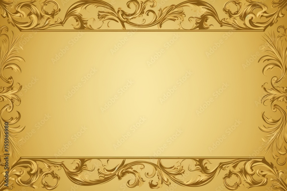 A gold background with ornate gold borders