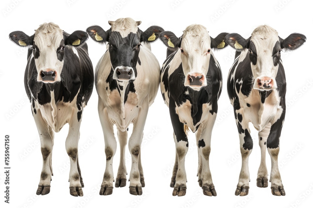 A group of cows standing next to each other. Suitable for agricultural and rural themes.