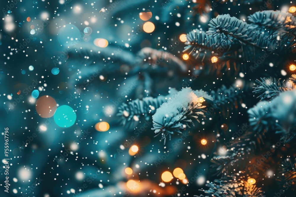 Close-up of a snow-covered Christmas tree, perfect for holiday-themed designs. Close-up of a snow-covered Christmas tree, perfect for holiday-themed designs.