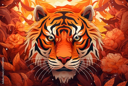 Abstract tiger themed background for Chinese New Year photo