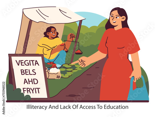 Educational gap. Flat vector illustration.