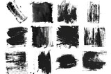 Abstract black paint strokes on white background. Great for artistic projects.