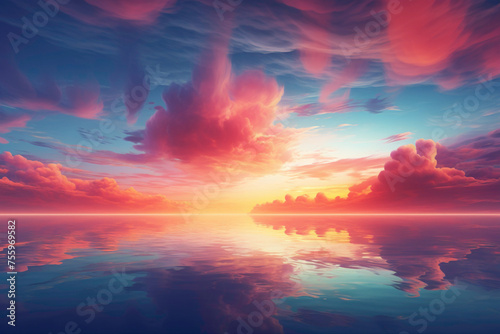 Vibrant hues paint the sky in a dynamic sunrise gradient.