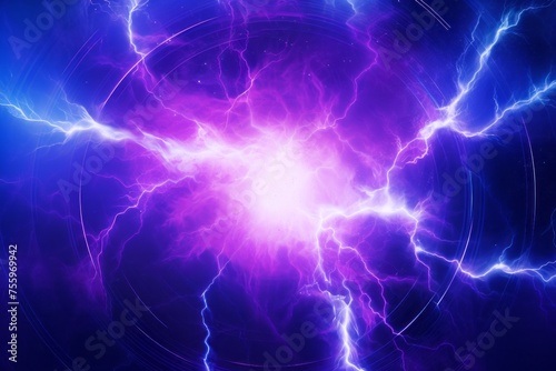A bold cyan and purple background with energy