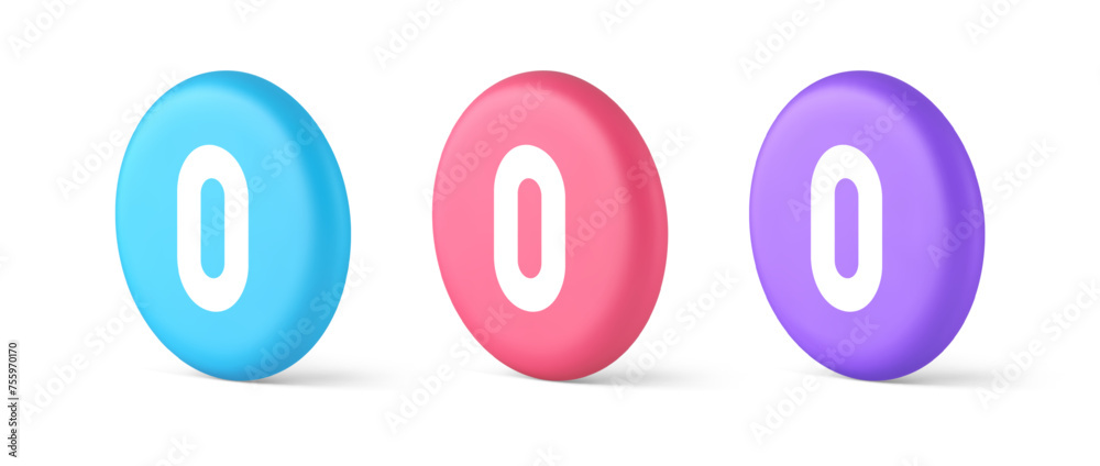 Zero character number button digital sign for math counting cyberspace communication 3d circle icon Zero character number button digital sign for math counting cyberspace communication 3d circle icon