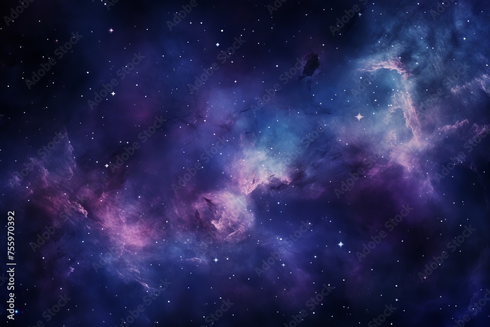 A celestial nebula with a palette of deep indigo and violet