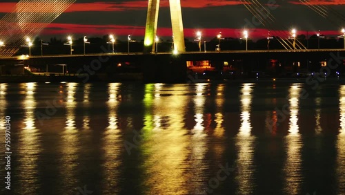 Vansu Bridge on Daugava river in Riga, Latvia photo