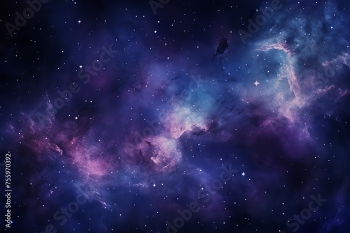 A celestial nebula with a palette of deep indigo and violet
