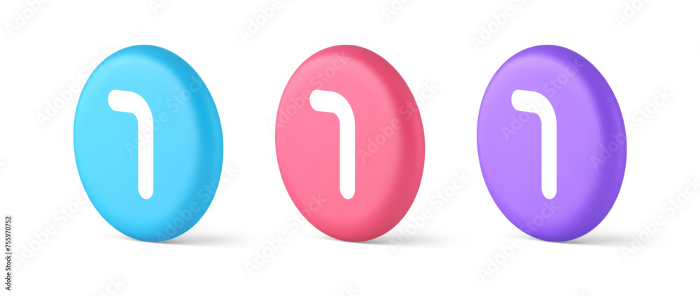 Seven number button accounting financial service web application panel 3d isometric circle icon Seven number button accounting financial service web application panel 3d isometric circle icon