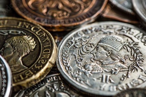 Antique Coins Displaying Artistic Craftsmanship and Historical Value.