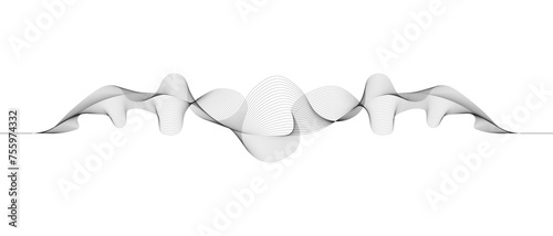 Abstract background with flowing wave lines dynamic   curves isolated on transparent background. Vector illustration element used for music, party, technology modern design template, flyer, banner.