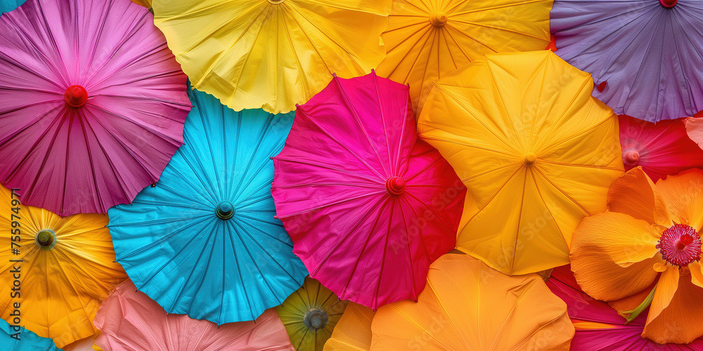 Vibrant Bright Color Umbrella Background