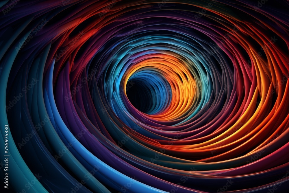 A dynamic shot of a hypnotic 3D tunnel drawing viewers into its mesmerizing depths with captivating motion