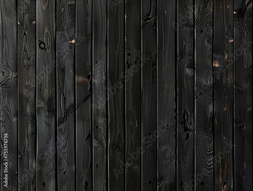 Black wood wall texture for background 