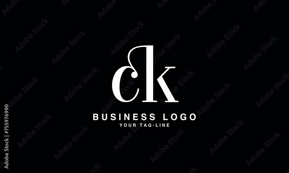 Obraz premium Alphabet Letters CK, KC, Initials Logo Monogram