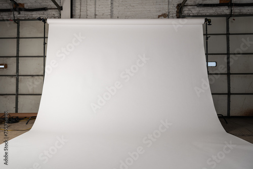 Empty White Seamless Backdrop Background 1