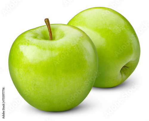 Green apple transparent PNG. Green apples isolated on transparent or white background. Two green apples isolate. © Tim UR