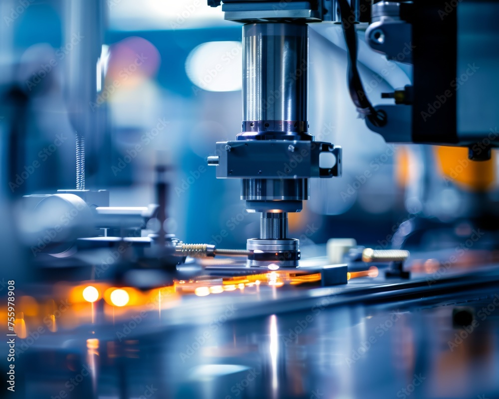 A detailed view of a machine working on a task with precision and efficiency. A detailed view of a machine working on a task with precision and efficiency.