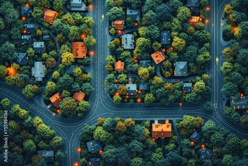 Bright city lights illuminate the bustling street below, with cars and pedestrians moving through the urban landscape.