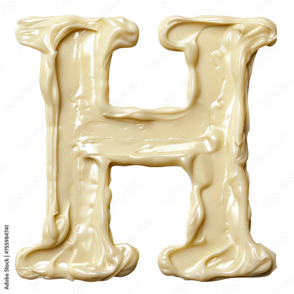 Letter H Mayonnaise Isolated on Transparent or White Background, PNG Letter H Mayonnaise Isolated on Transparent or White Background, PNG