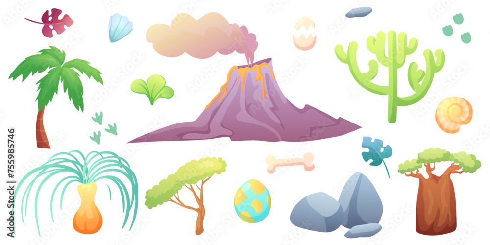 Environment illustrations for dinosaurs 
