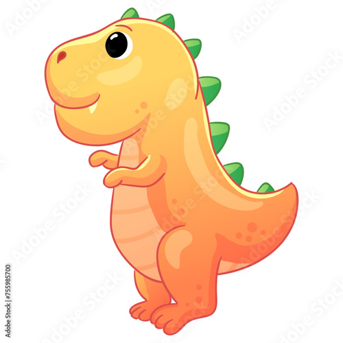 Illustrations of cute dinosaurs for children in different colors  Triceratops  Stegosaurus  Brontosaurus  Pterosaurus  Tyrannosaurus  Brachiosaurus. 