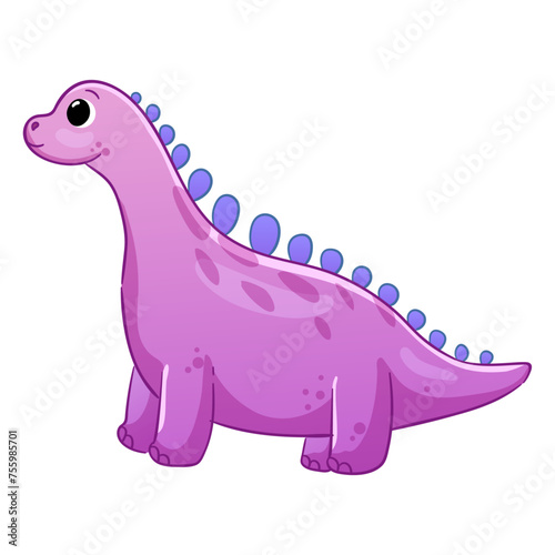 Illustrations of cute dinosaurs for children in different colors  Triceratops  Stegosaurus  Brontosaurus  Pterosaurus  Tyrannosaurus  Brachiosaurus. 