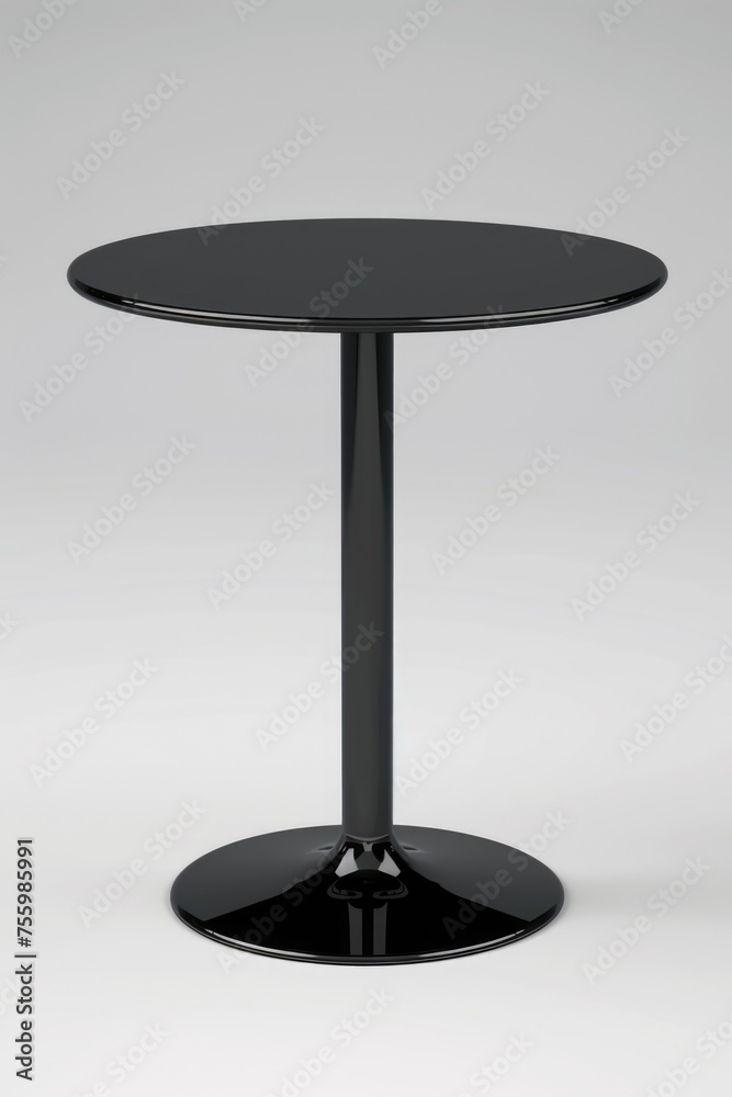 A black round table with a black base. Ideal for interior design projects. A black round table with a black base. Ideal for interior design projects.