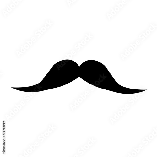 Mustache isolated on white. Black vector vintage moustache. Facial hair.Barber shop. Retro collection. Hipster beard.