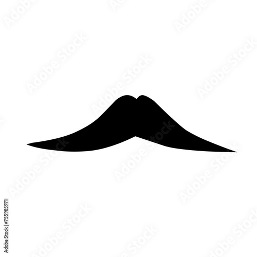 Mustache isolated on white. Black vector vintage moustache. Facial hair.Barber shop. Retro collection. Hipster beard.