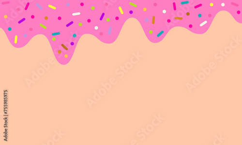 Pink abstract background. Decoration banner themed Lol surprise doll girlish style. Invitation card template. Colorful confetti sprinkle pattern wallpaper background. Colorful confetti sprinkle