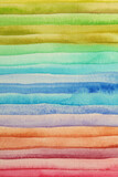 Abstract hand drawn rainbow ink watercolor strip line wave painting background. Texture paper.