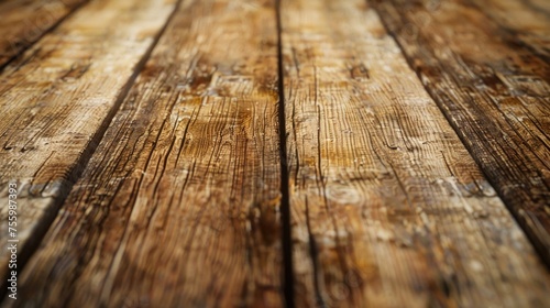 A detailed view of a wooden table with a blurred background. Suitable for various design projects.