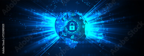 Cyber security and information or network protection. Future cyber technology web services for business and internet project