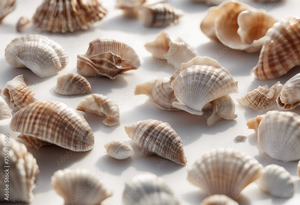 Set of sea shells isolated on white background Set of sea shells isolated on white background