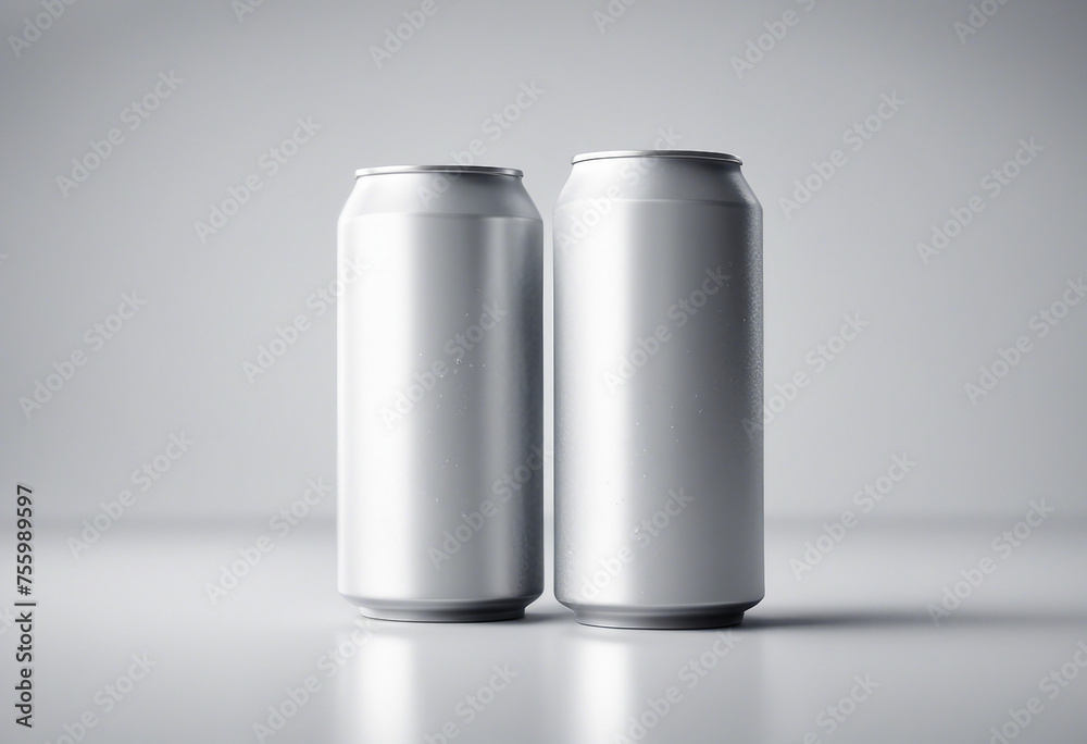 White 500ml and 330ml aluminium cans isolated on white background White 500ml and 330ml aluminium cans isolated on white background