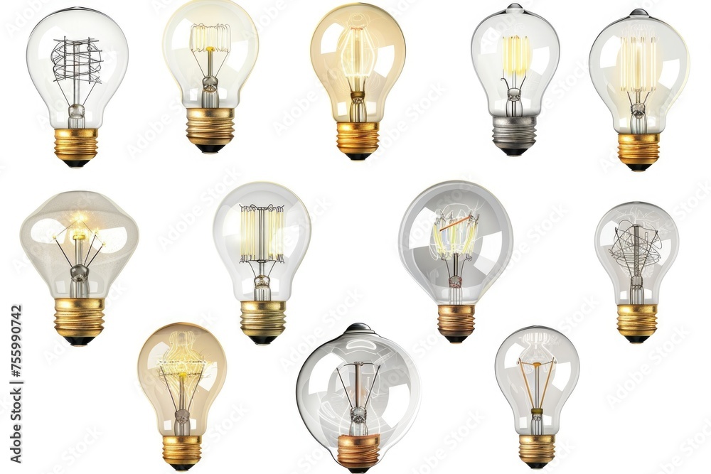 A group of light bulbs sitting next to each other. Perfect for illustrating creativity and ideas in various projects. A group of light bulbs sitting next to each other. Perfect for illustrating creativity and ideas in various projects.