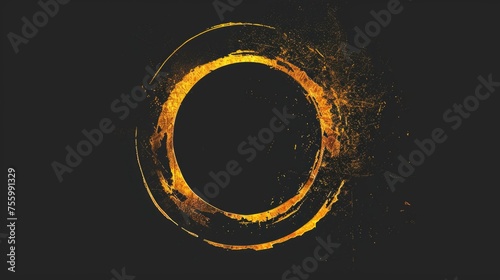 Simple and elegant gold letter O on a black background, ideal for branding and design projects.