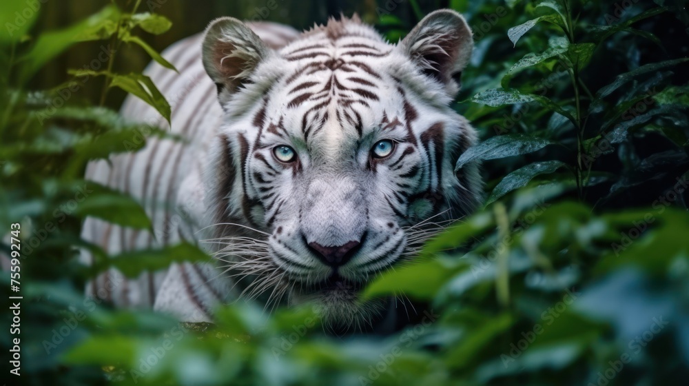 Naklejka premium white tiger on the jungle