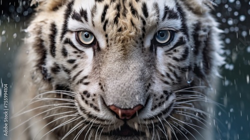close up white tiger face and eyes  © kucret