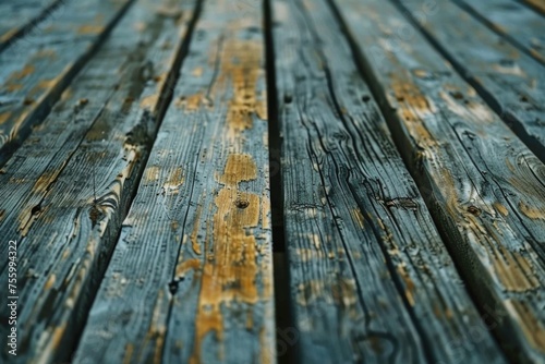 Close up of weathered wooden floor, suitable for background use.