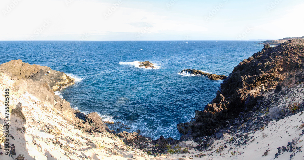 rocky coast in the area of Charco de Palo