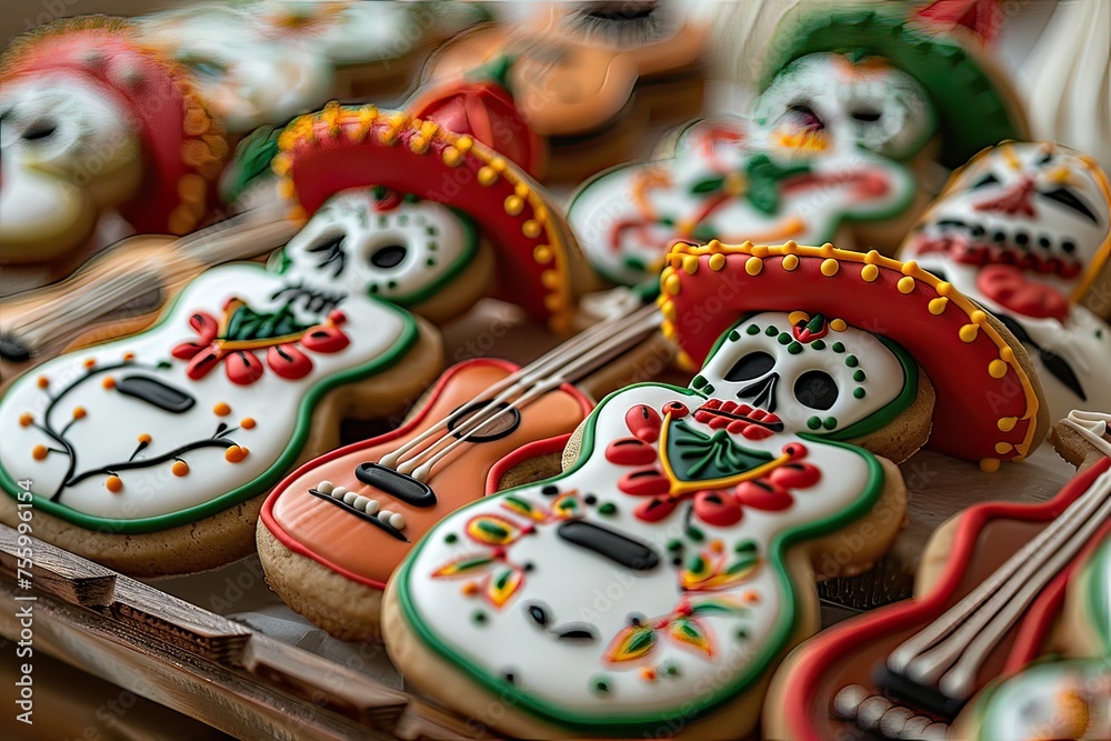 5 de mayo celebration cookies. Mexican culture. Generative AI.