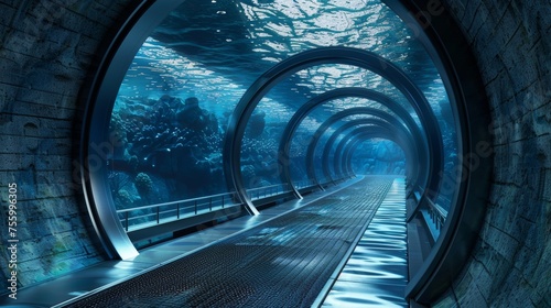 Underwater tunnel with automated transit pods connecting cities