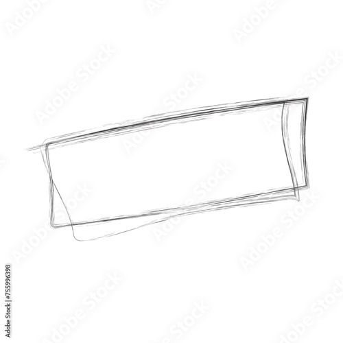 Hand drawn square frames in sketchy style. Rectangular handdrawn grungy borders. Vector illustration of pencil outline stroke framework box. Collection of doodle school draft frames	
