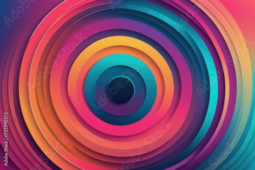 Circle-centric abstract composition for a trendy background, featuring minimalist design elements, concentric shapes and soft gradient transitions, vector illustration suitable for wallpapers, banners