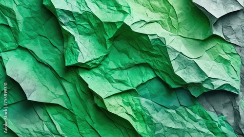 Wallpaper Mural Crumpled paper texture overlaid with aquarelle paint in shades of green and grey, showcasing the wrinkles and subtle color gradients, watercolor painting, emphasis on tactile quality, organic forms Torontodigital.ca